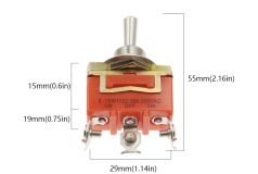   12mm preklopna sklopka, 15A, 250V, AC, 3 PIN + zaštitni silikon